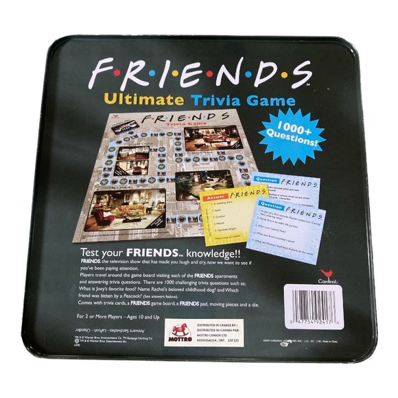 FRIENDS Ultimate Trivia Game Ages 10 & Up in Metal Box - Picture 7 of 8